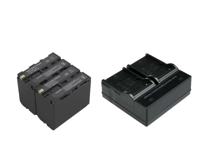 雙槽急速充電器+兩顆F970攝影燈優惠套組(AC-VQ1051DKIT)