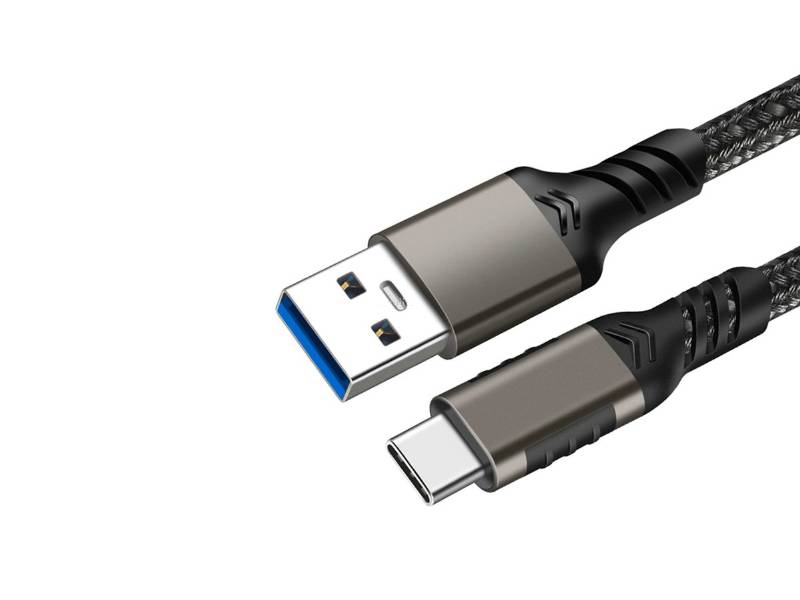 編織USB-C轉USB-A USB3.2 Gen2傳輸線/充電線(50cm)