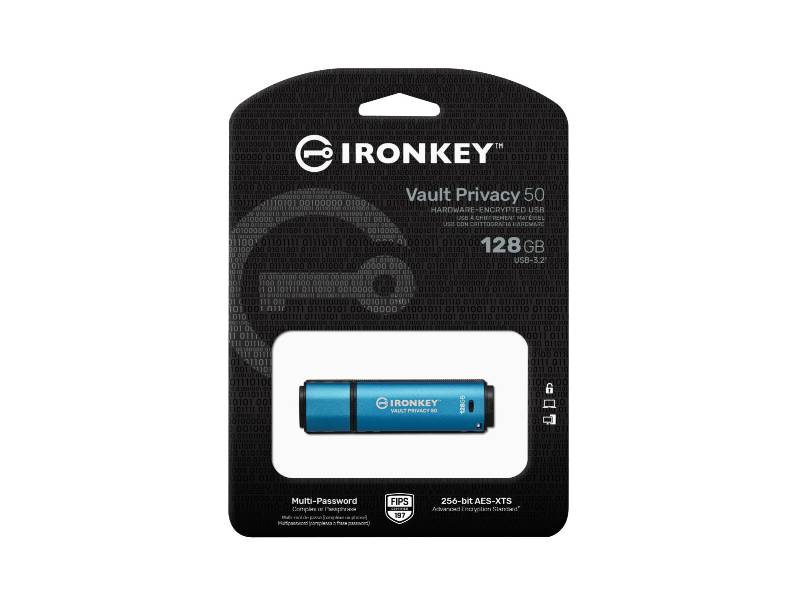 金士頓IronKey Vault Privacy 50企業級硬體加密隨身碟(128GB)(IKVP50/128GB)