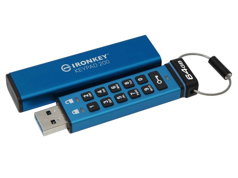 KINGSTON金士頓IronKey Keypad 200硬體型加密鍵盤USB隨身碟(64G)(IKKP200/64GB)