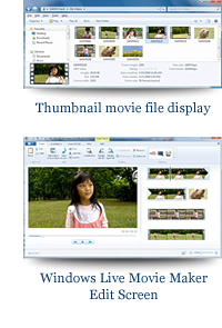 Thumbnail movie file display and device Stage compatible