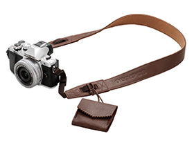 Genuine Leather Strap CSS-S119L with sample accessory attached to the attachment loop