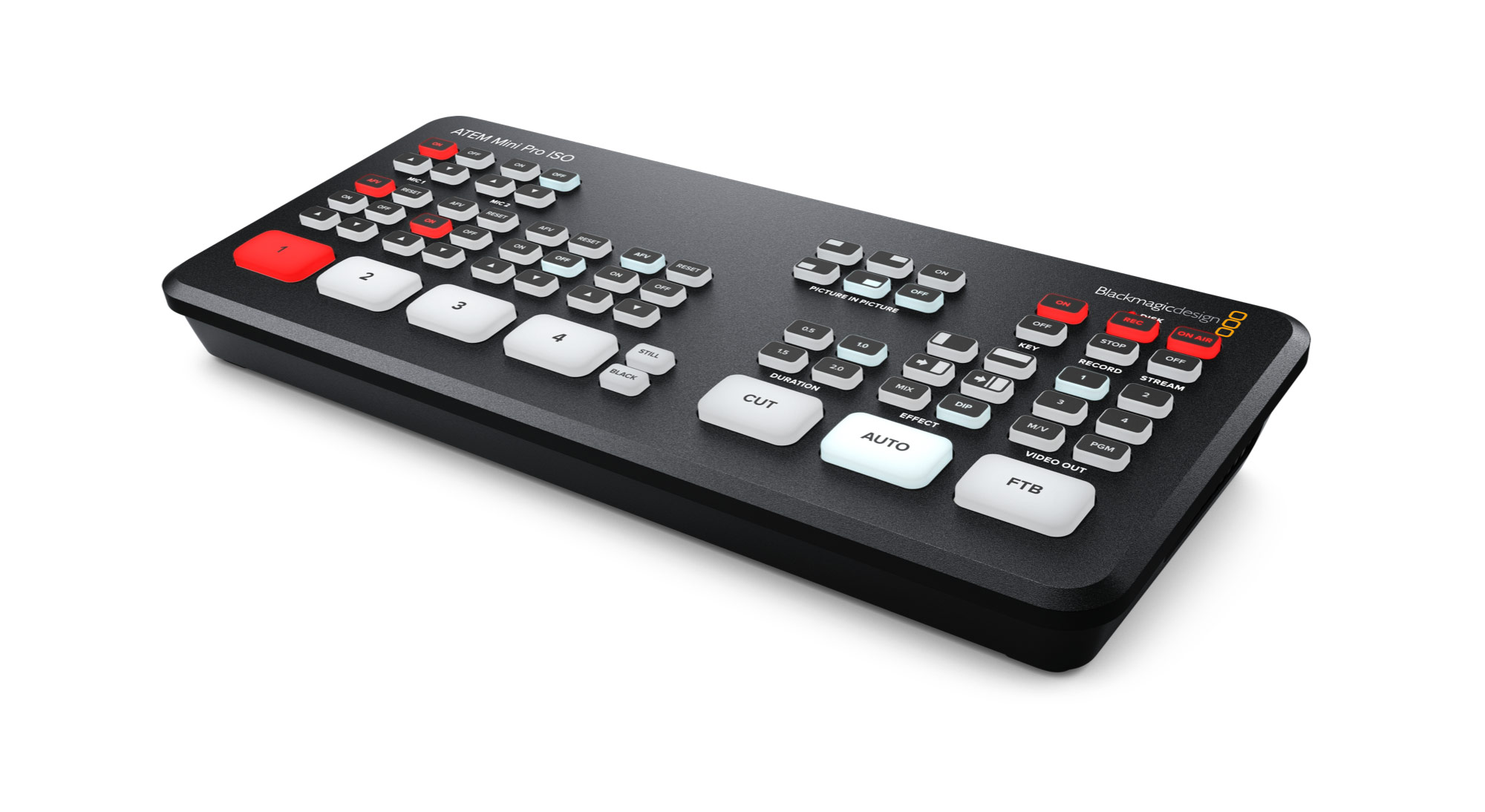 ATEM Mini Pro ISO�BBlackmagic Micro Studio Camera 4K G2�BHyperDeck Studio HD Plus�BBlackmagic Videohub 20x20 12G�BDaVinci Resolve Studio