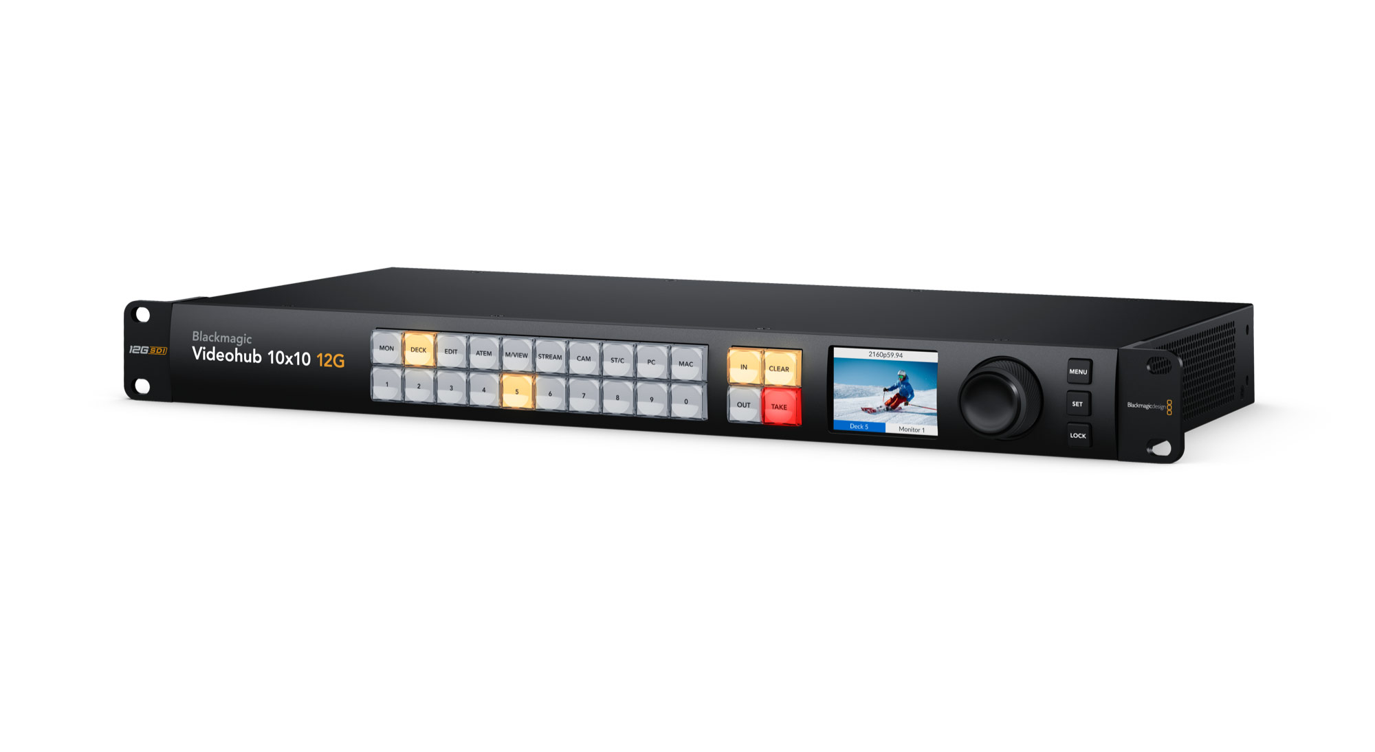 URSA Broadcast G2�BBlackmagic Zoom Demand�BURSA Studio Viewfinder G2�BBlackmagic Camera Fiber Converter�BBlackmagic Studio Fiber Converter�BATEM 4 M/E Constellation 4K�BATEM 1 M/E Advanced Panel 10�BATEM Camera Control Panel�BTeranex AV�BTeranex Mini�BHyperDeck Studio Pro 4K�BBlackmagic Streaming Encoder 4K�BATEM Micro Panel�BATEM Mini Extreme ISO�BBlackmagic Mini Converter Optical Fiber 12G�BBlackmagic Videohub 10x10 12G