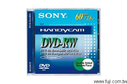 SONY原廠8cm可重覆寫入DVD-RW雙面(60分鐘)空白片(5片裝)(5DMW60)