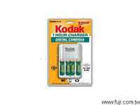 KODAK柯達原廠1-Hour Battery Charger 1小時快充(含4顆2500mAh)