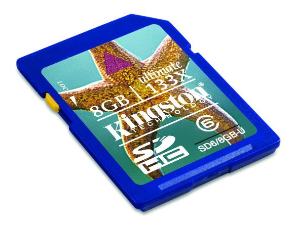 KINGSTON金士頓133x高速8GB SDHC記憶卡(寫入20MB/秒)(SD6/8GB-U)